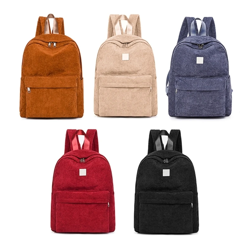 

Women Casual Corduroy Backpack Soft Kids School Bag Travel College Daypack Female Girls Rucksack Handbags Mini Bags