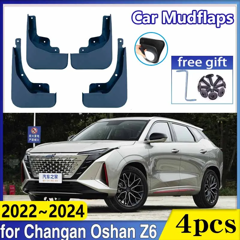 Car Mudflap for Changan Oshan Z6 2023 Accessories 2022 2024 Front Rear Wheel Fender Baking Paint Protect Mud Flap Guard Mudguard