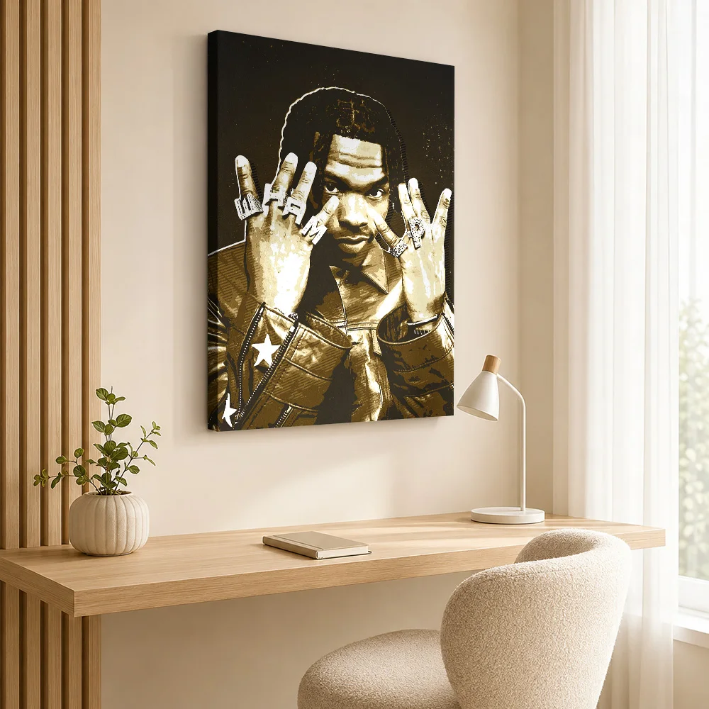 Lil Baby Framed Canvas Print Poster Custom Photo Retro Music Wall Paintings Decoration for Bedroom Ready to Hang Gift for Fans