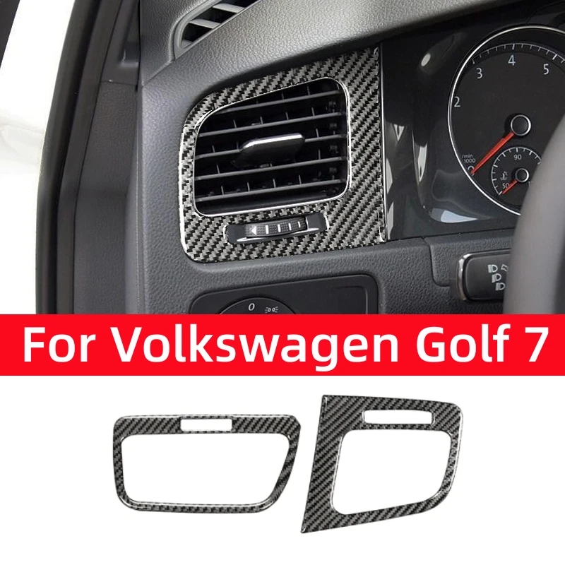 

For Volkswagen Golf 7 Mk7 2013-2019 Carbon Fiber Auto Side Air Vent Outlet Decorative Frame Cover Trim Sticker Car Accessories