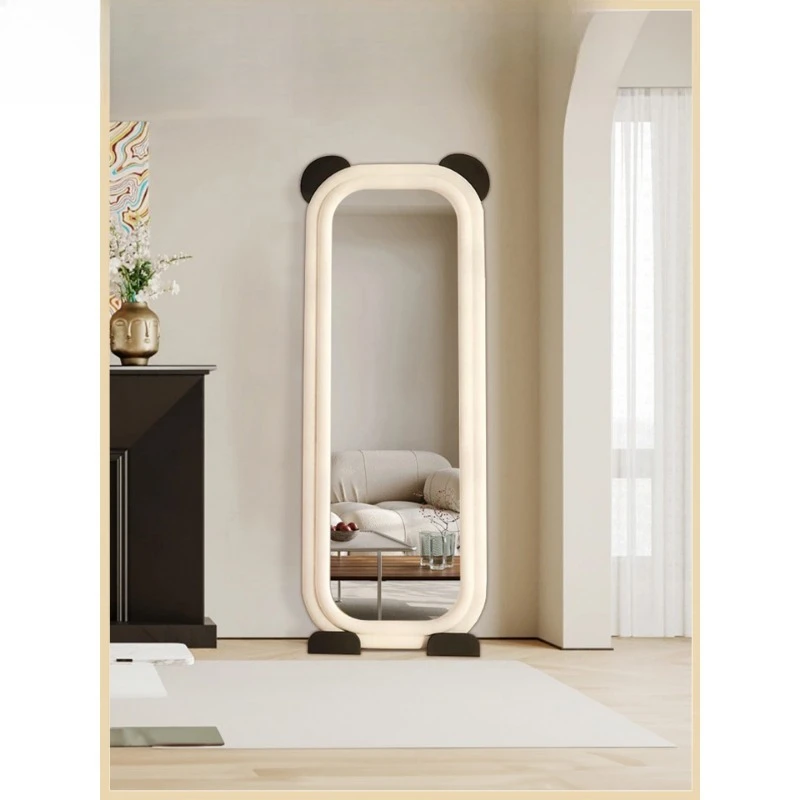 Light luxury cream-style full-length mirror floor mirror home bedroom wall-mounted fitting