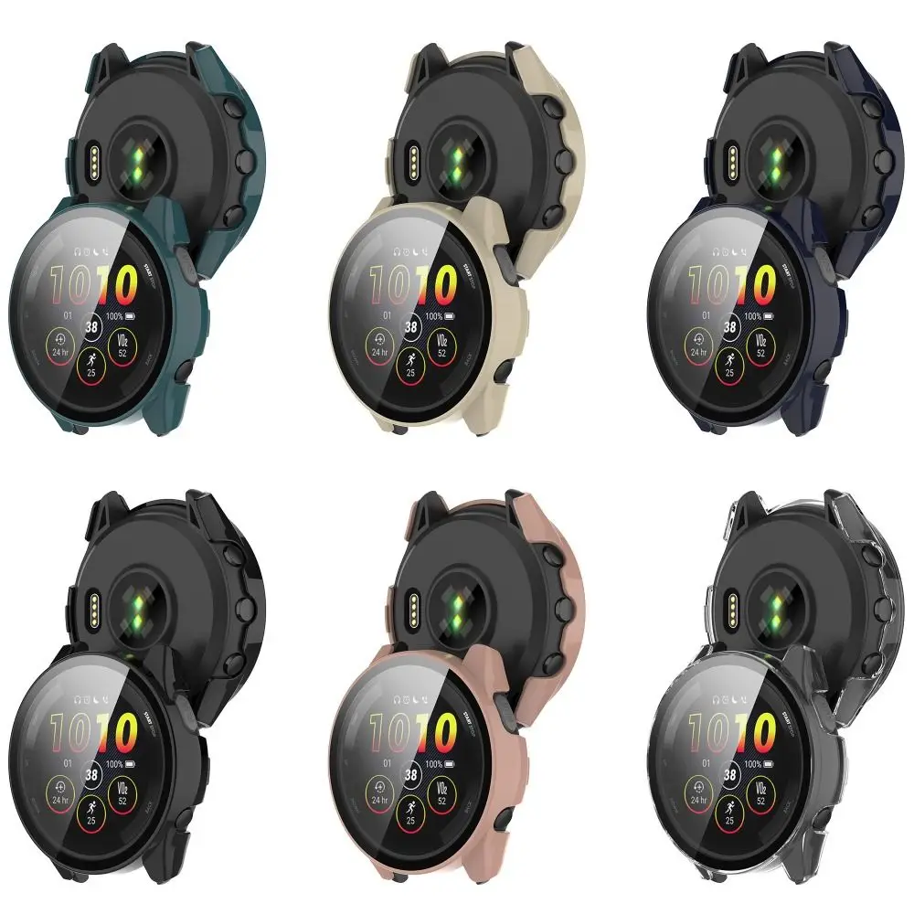 Funda protectora inteligente para reloj, carcasa protectora de PC y templada para Garmin Forerunner 165/165, accesorios de música