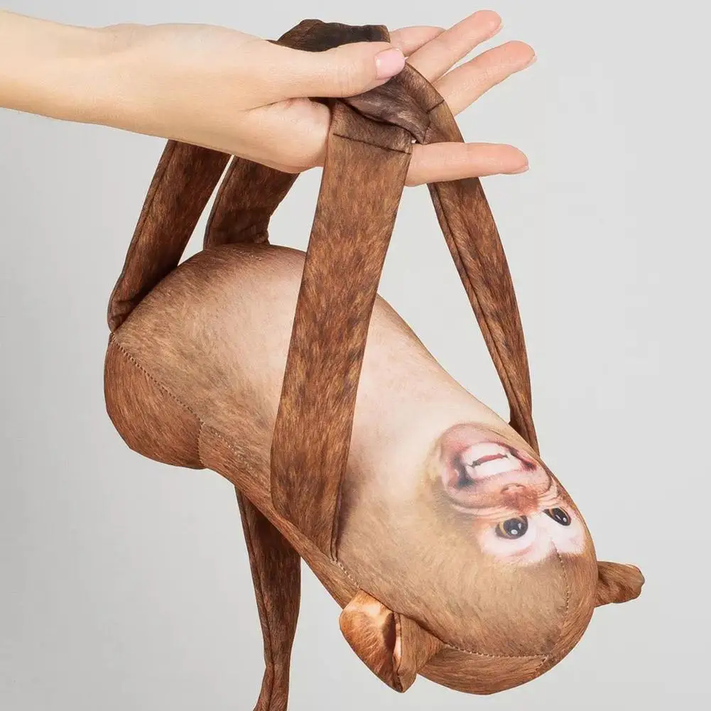 Divertente scimmia peluche cuscino burattino a mano simpatico peluche con bocca aperta regalo bavaglio