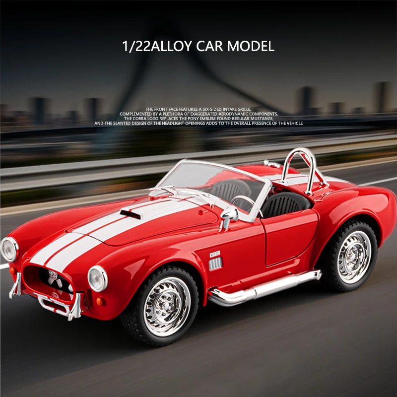 

Alloy 1:22 Shelby AC Cobra Alloy Racing Car Model Diecast Toy Vehicle Children Boy Birthday Gift Collection Miniature Voiture