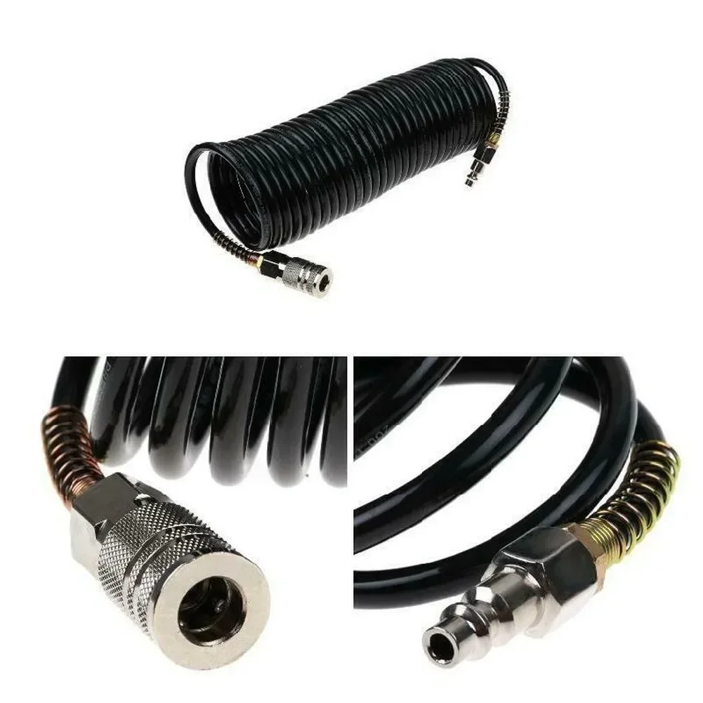 1PC PE Pneumatic Adapter Quick Coupler Inflating Coil Air Hose Compressor Pneumatic Tool Part Air Pressure Hose Quick Connector