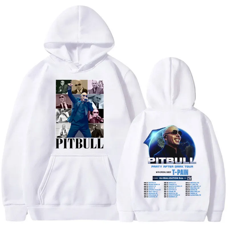 Pitbull Party After Dark Tour 2024 New in sweatshirts Fashion Vintage oversized Fleece pullover y2k streetwear autumn hoodies