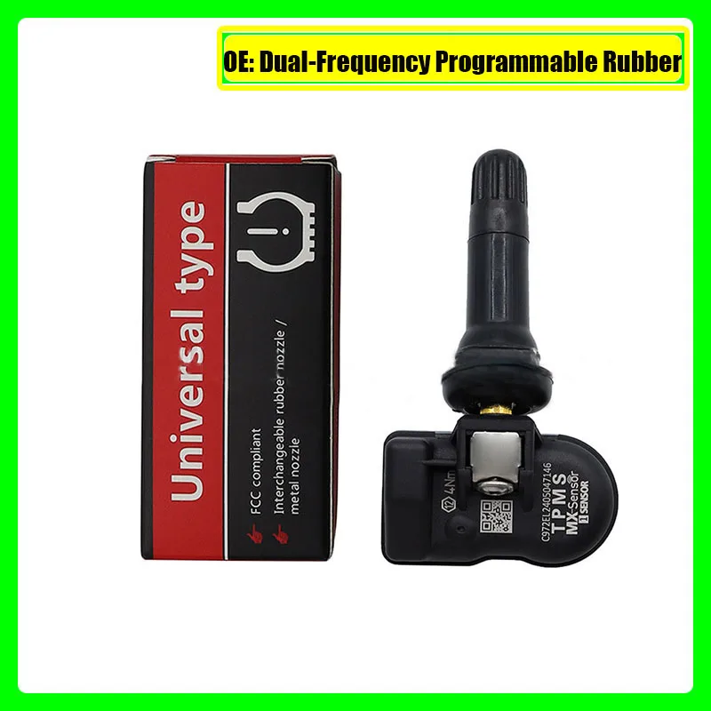 

Programmable tire pressure sensor Black nozzle dual-frequency tire pressure sensor 315/433MHz