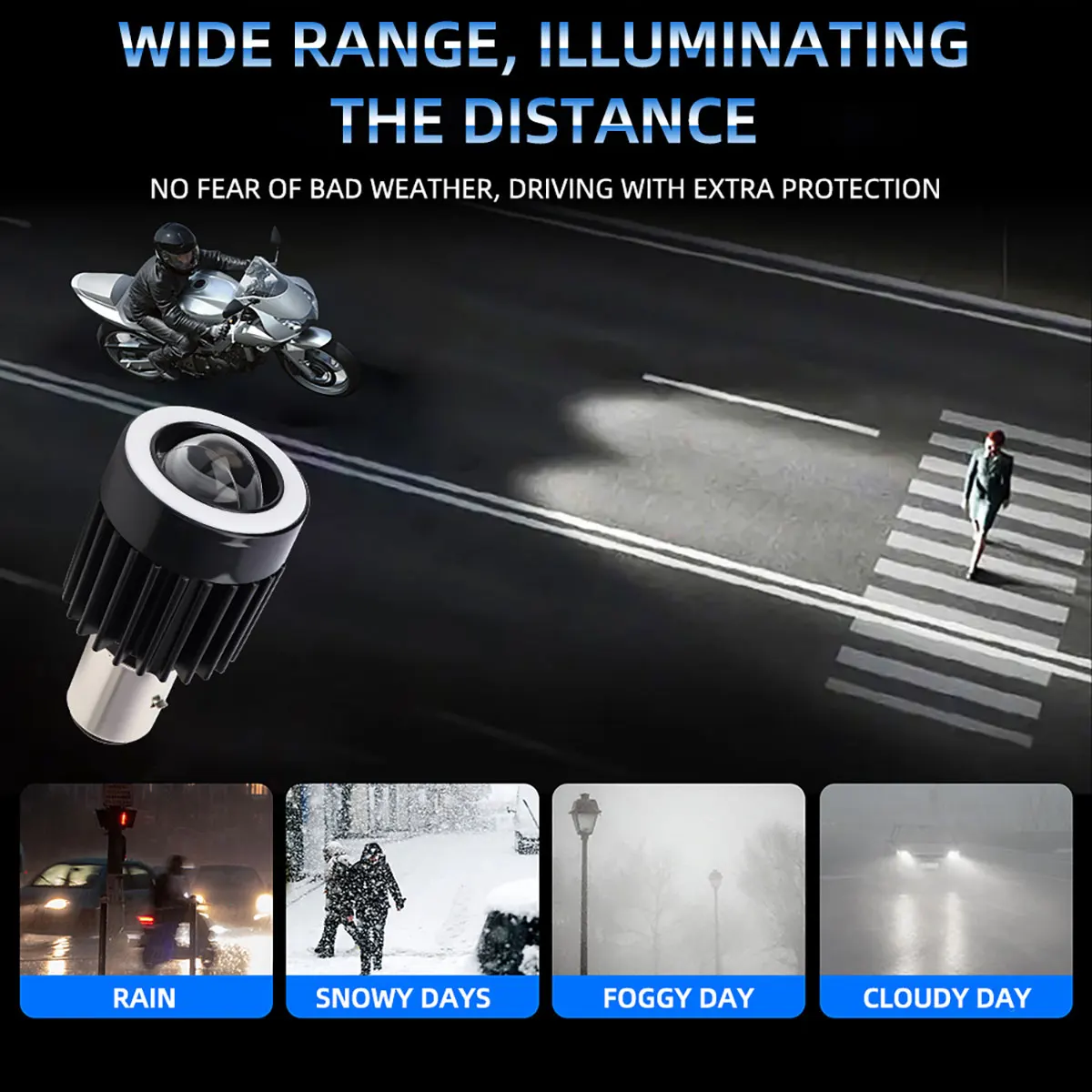 1 قطعة BA20D H4 LED لمبات دراجة نارية المصباح 9-96 فولت الملاك العين فتحة يوم تشغيل ضوء ثنائي اللون مرحبا/لو شعاع 3570 رقاقة 6000LM