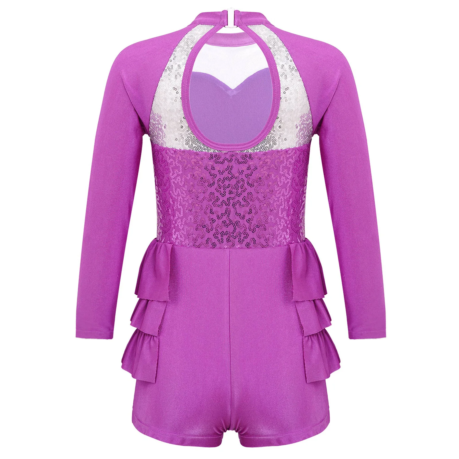 Kids Meisjes Pailletten Ballet Dans Turnpakje Jumpsuit Gymnastiek Unitards Dress Shiny Lange Mouwen Jazz Latin Ballet Dans Kostuum