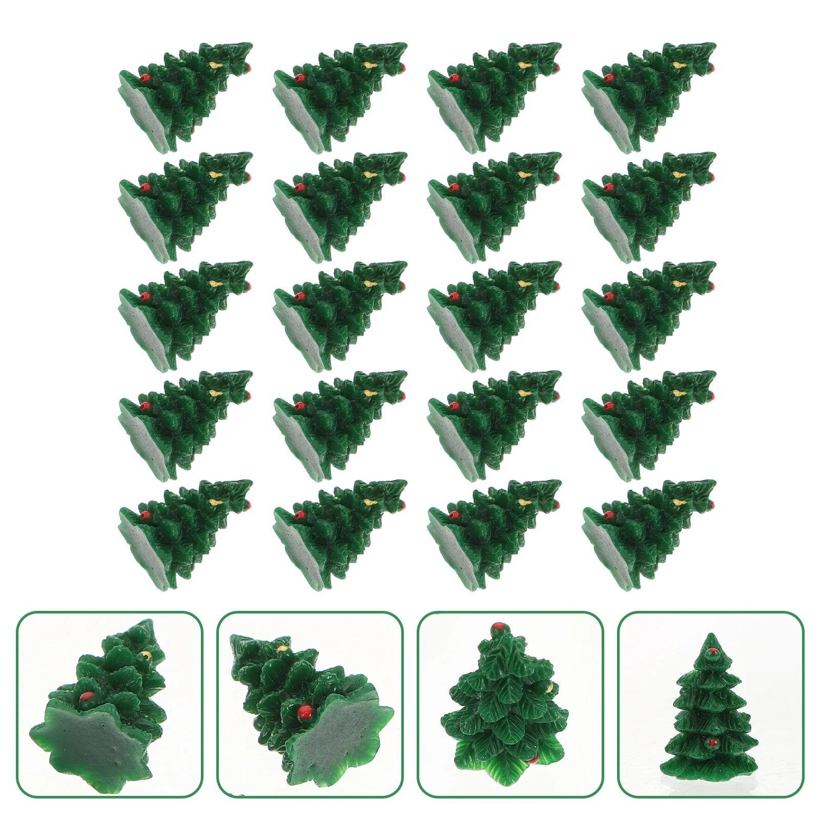 

20pcs Christmas Tree Accessories Resin Decorative Parts for DIY Crafts Holiday Charms Jewelry Making Phone Case Decor Headdress