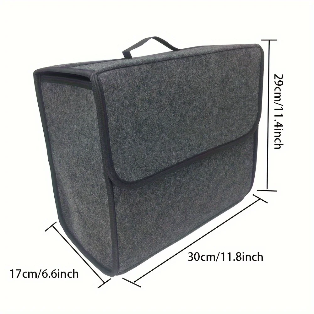 1PCS Soft Felt Car Bag Organizer Folding Car Storage Box Non Slip Fireproof Car Trunk Organizer for Sedan/SUV