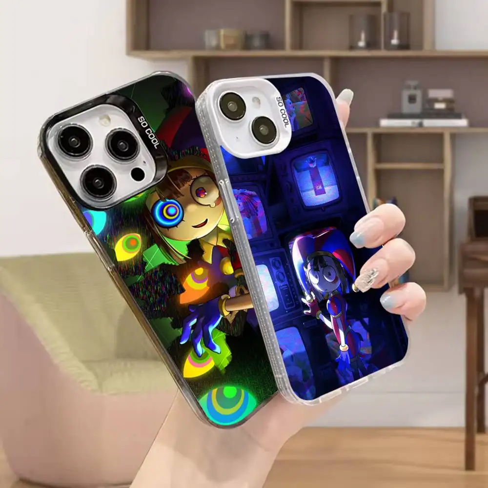 

Amazing D-Digital C-Circus Phone Case For iPhone 16,15,14,13,12,11,Mini,Pro,MAX,plus,Black Matte Shockproof Cover