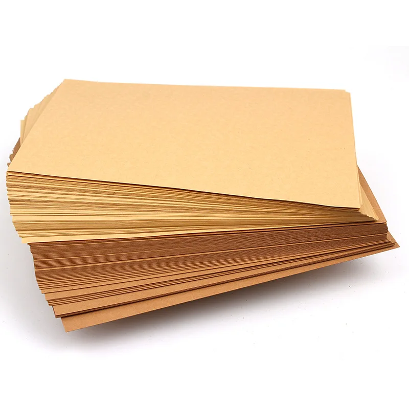 100 Sheets Wood Pulp A4 Kraft Paper 80g/200g Thickened Hard Kraft Cardboard Handmade Folding Paper Printing Paper