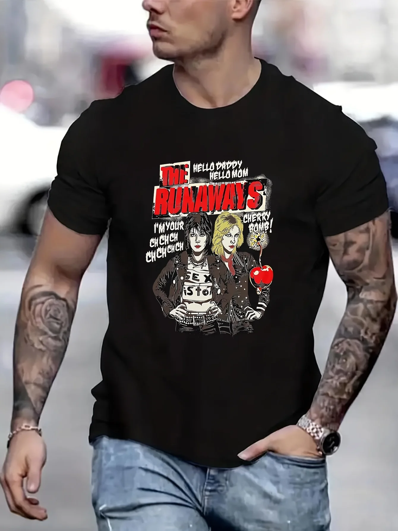 

The Runaways Cotton Men's T-Shirts Men's Clothing Funny T-Shirt For Men Graphic Tee Tops For Girls B5021590