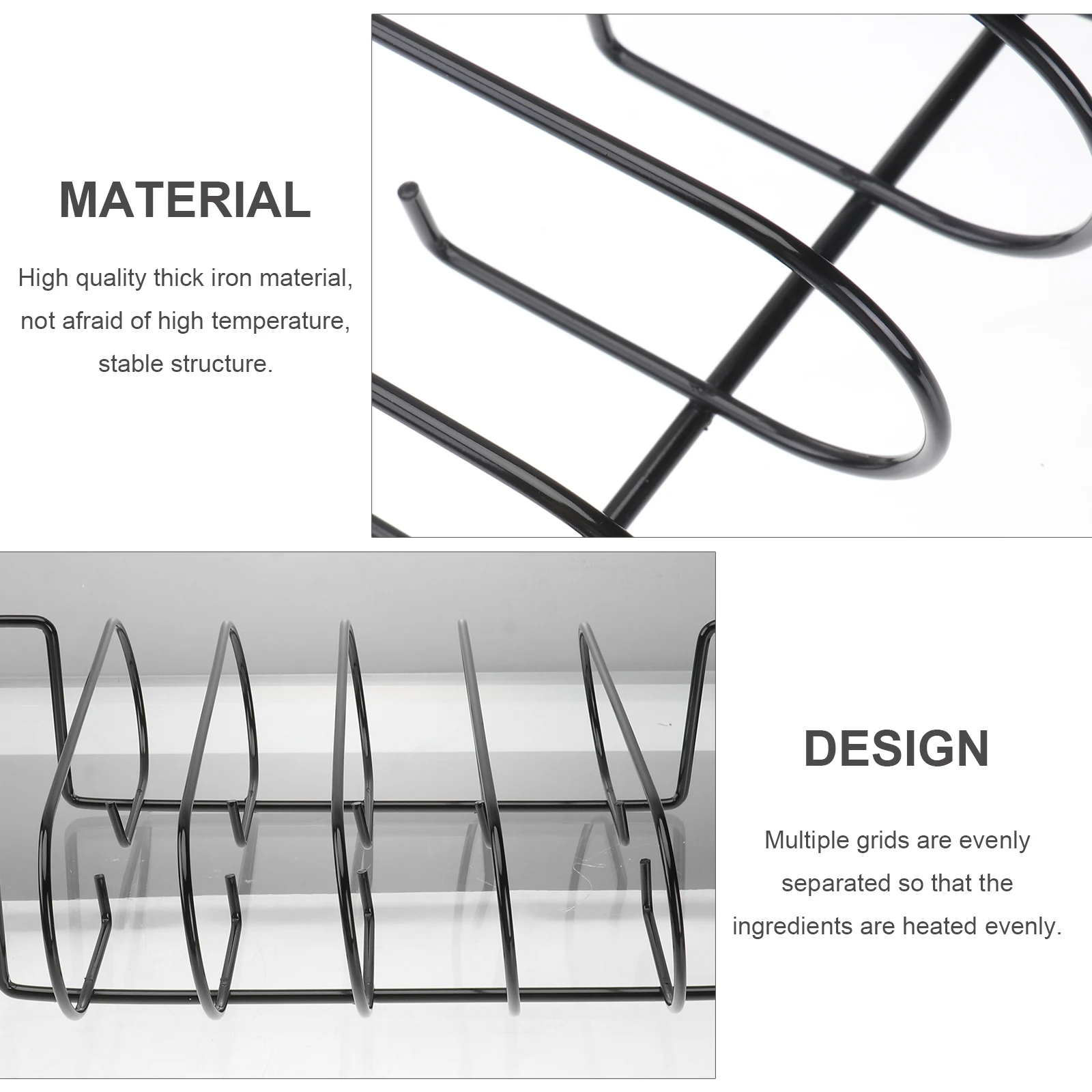 

1Pcs Sturdy Iron Rib Roasting Shelf Practical Nonstick Grilling Tool for Beef Ribs Iron Rib Rack Non-Stick Grilling Rack