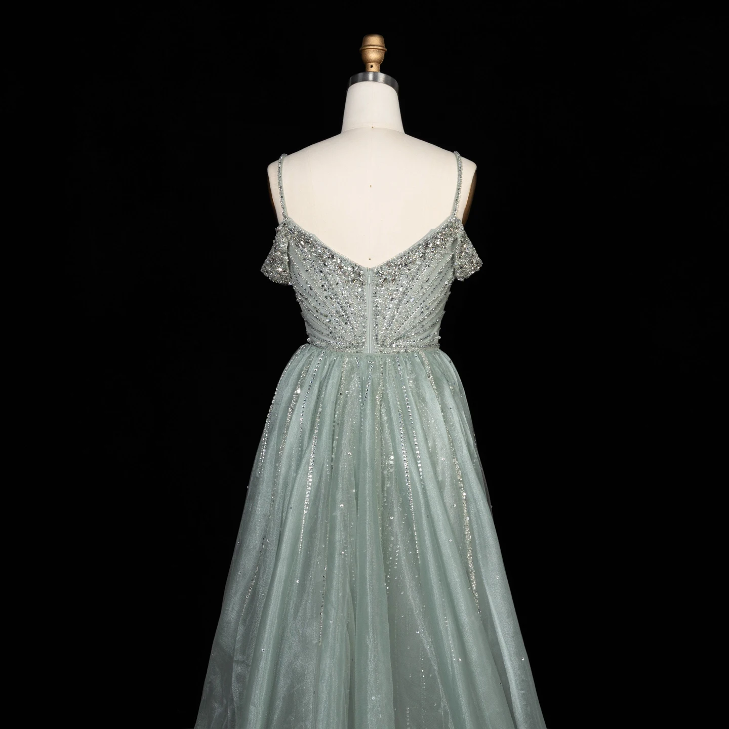 Sharon Said Abendkleid Luxuriöses Meerjungfrauenkleid aus Tüll mit Schulterfreiem Design und Spaghetti-Trägern Dubai Formelles Partykleid mit Überrock SS008 Maßanfertigung – Detail 26