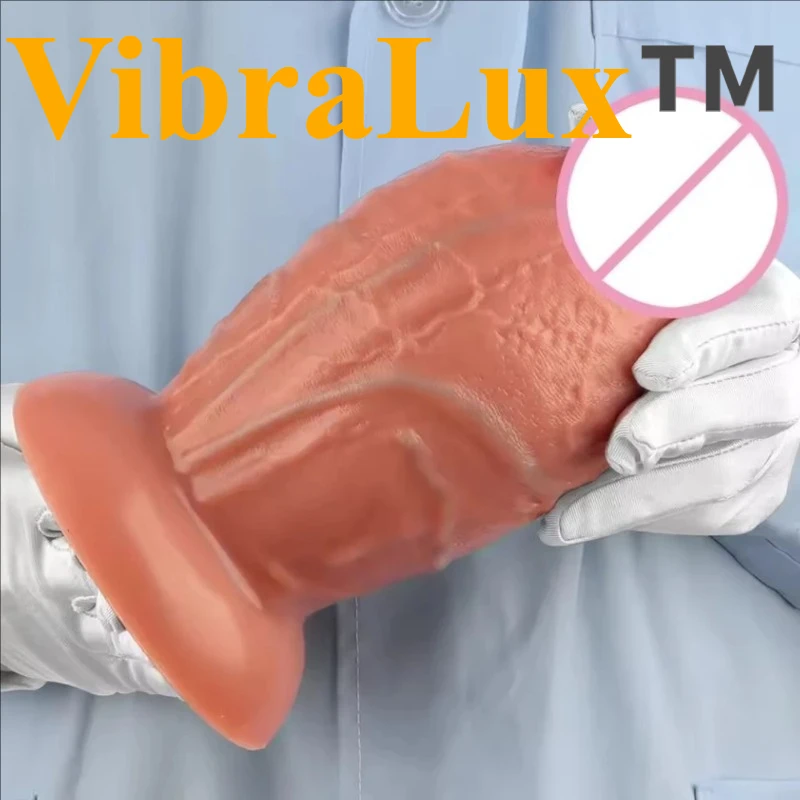

VibraLux 23*10CM Super Large Anal Plug Penis Liquid Silicone Double Hardness Simulation Super Penis Adult Coupels Sex Toy Shop