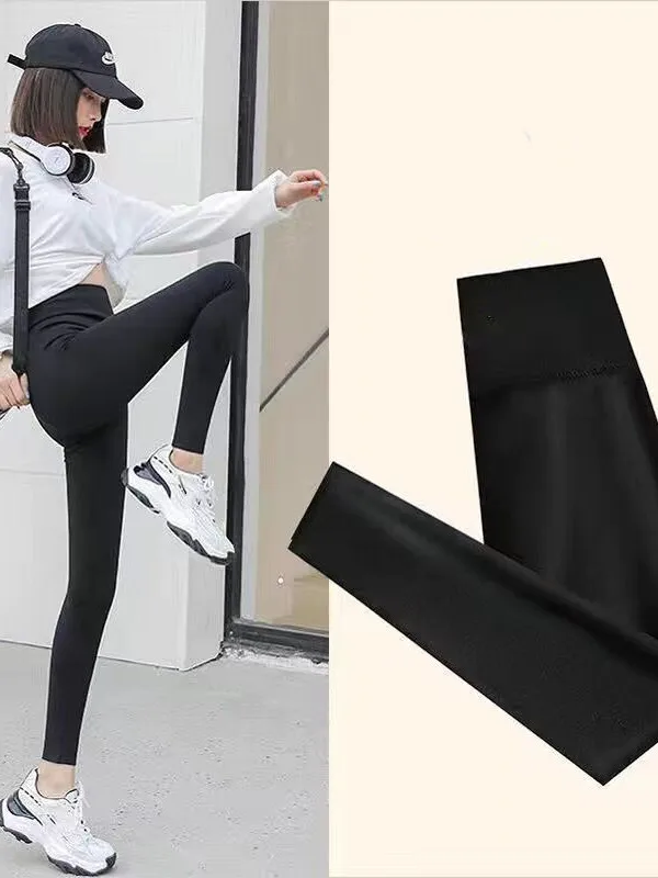 ハイウエスト Fce 裏地付き痩身ヨガパンツ女性のベースレイヤーパンツヒップリフティング脚痩身秋冬ファイオン