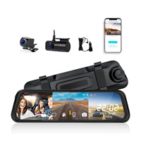 Carlover  DVR Dash Camera Rear View Mirror 3 Channels with Wifi Front and Cabin Video Recorder car black box