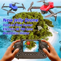 Jelly Red Blue Drone New with Screen Control Remote Control Aircraft Optical Flow Positioning Brushless Motor Quadcopter Drone