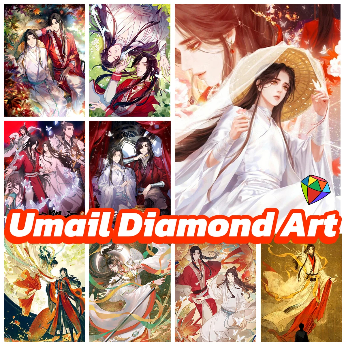 

Heaven Official's Blessing Diamond Painting Kit Hot Xianxia Comics Diy 5D Diamond Embroidery Cross Stitch Adult Hand Home Decor