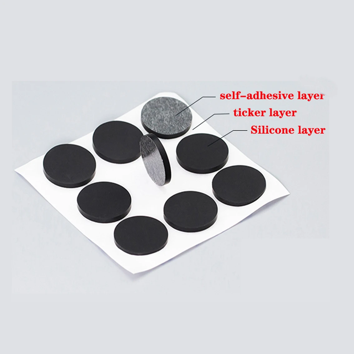 Diameter 58-184 mm Circular Self-Stick Silicon Rubber Walking Pad Furniture Cabinet Door Damping Buffer Anti-Collision Anti-Slip