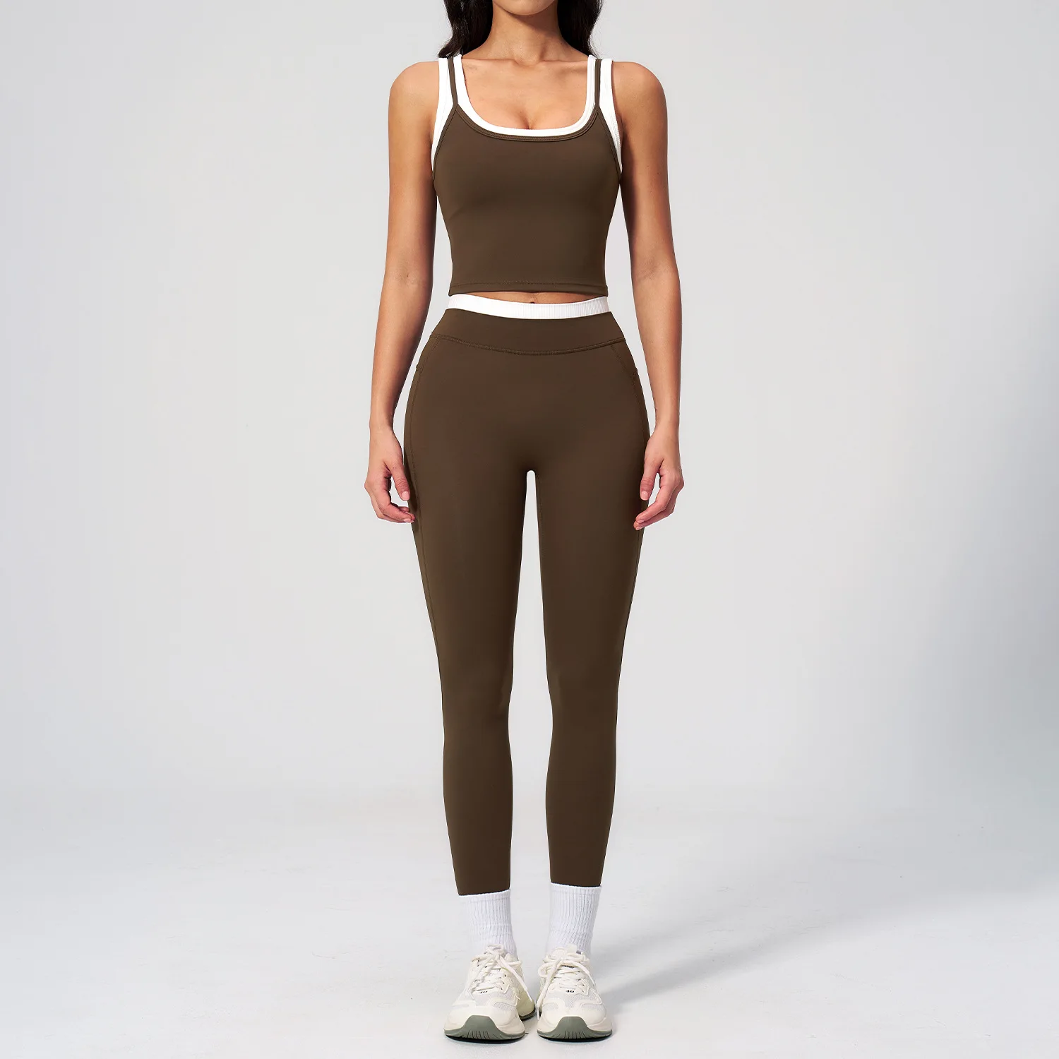 2PCS Yoga Set Women's Tracksuit Athletic Wear Pilates Fitness Clothes Gym Outfits Workout Sets Push Up Sports Bra Leggings Suit