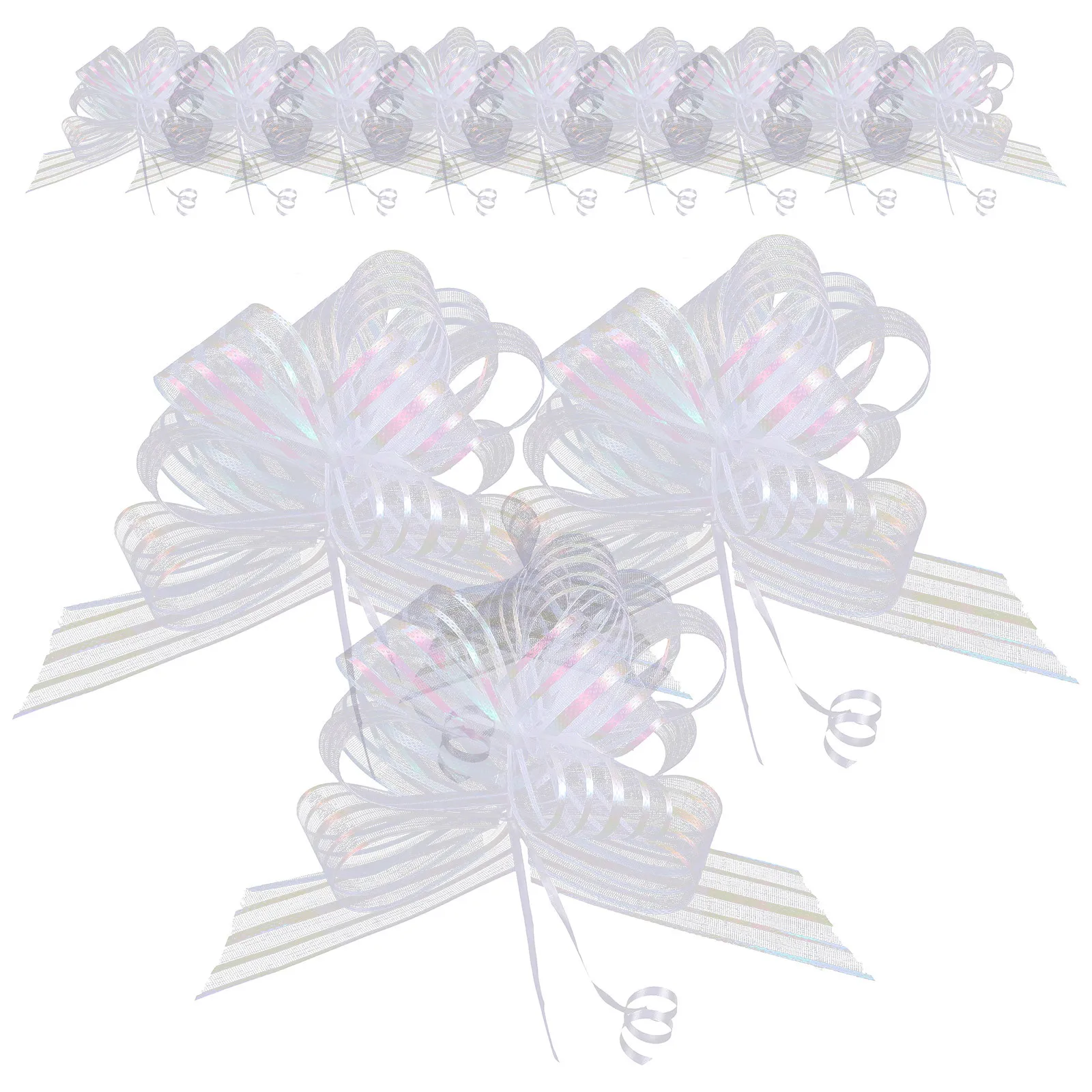 

20Pcs Gift Decoration Pull Bows Classic Color Handmade Yarn Craft for Gift Wrapping Decorative Present Bows Wrapping Pull Bow