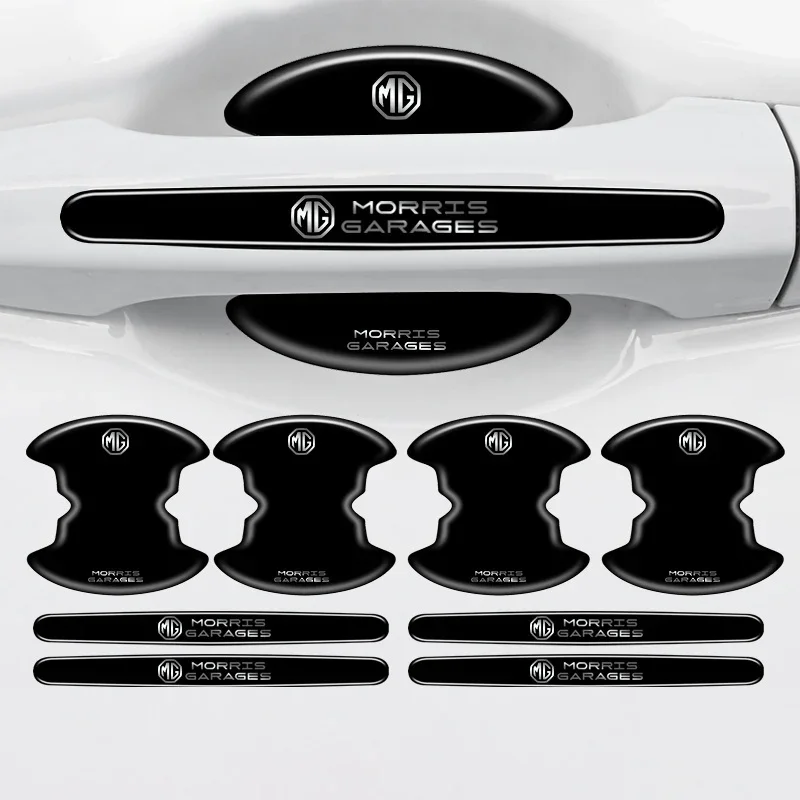 8Pcs Car Door Handle Protector Carbon Fiber Stickers For MG 4 EV ZS HS MG6 MG5 GT Cyberster MG7 EHS EZS