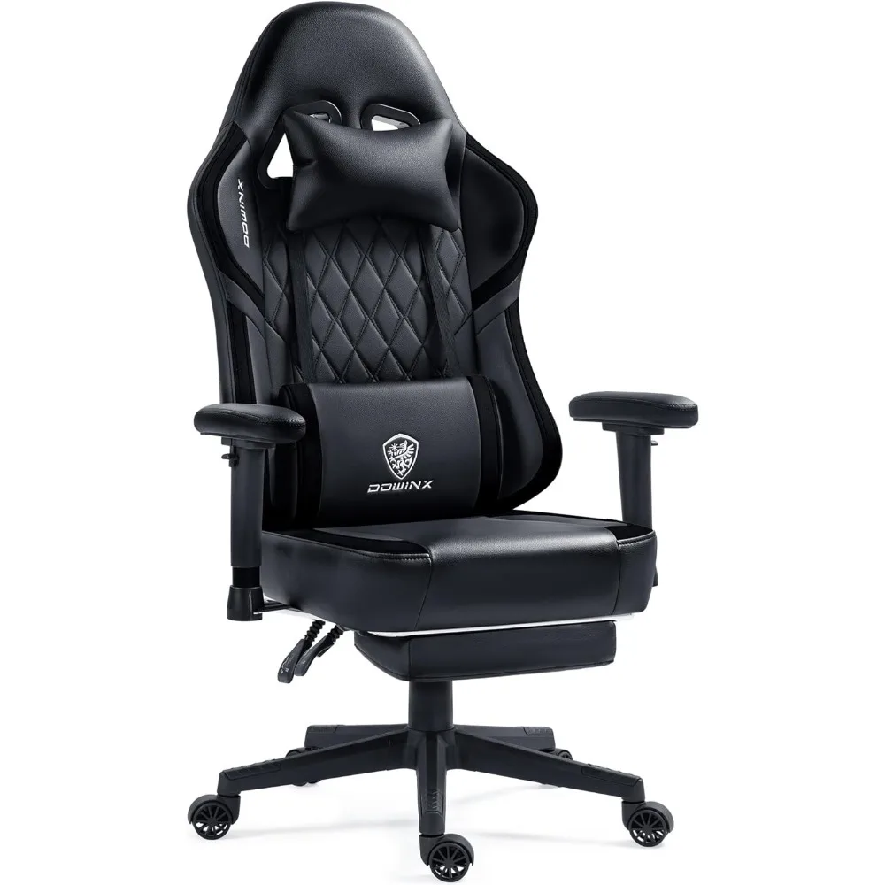 

Gaming Chair with Pocket Spring Cushion, Massage Gamer Chair Pu Leather with Lumbar Support, Ergonomic Computer Office wi