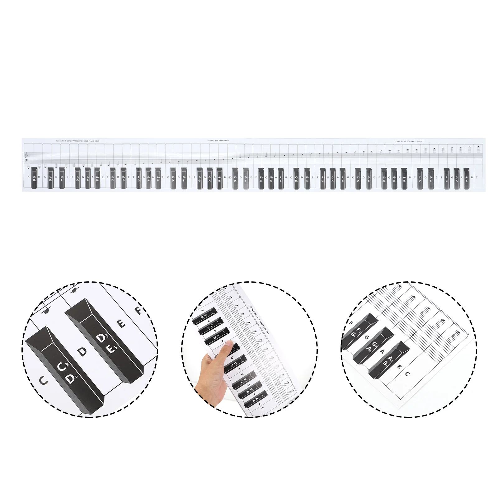 

Piano Keyboard Exercise Paper Practice Card Chart Finger Simulation Coated Comparison 88 Keys
