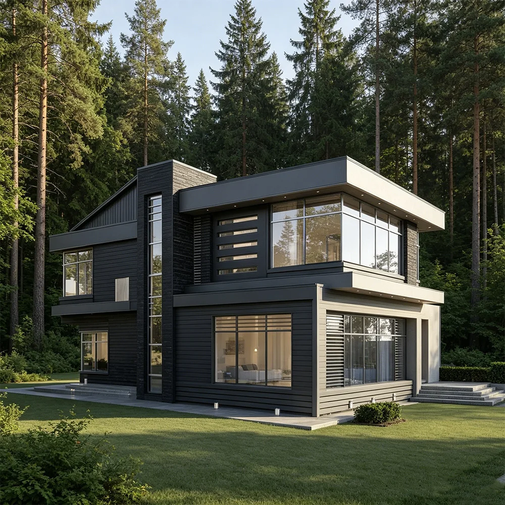 YG Traditional Modular Light Steel Villa Luxury Prefab 3 Bedroom Sandwich Panel Waterproof 70-Year Lifetime Europe Export Unit