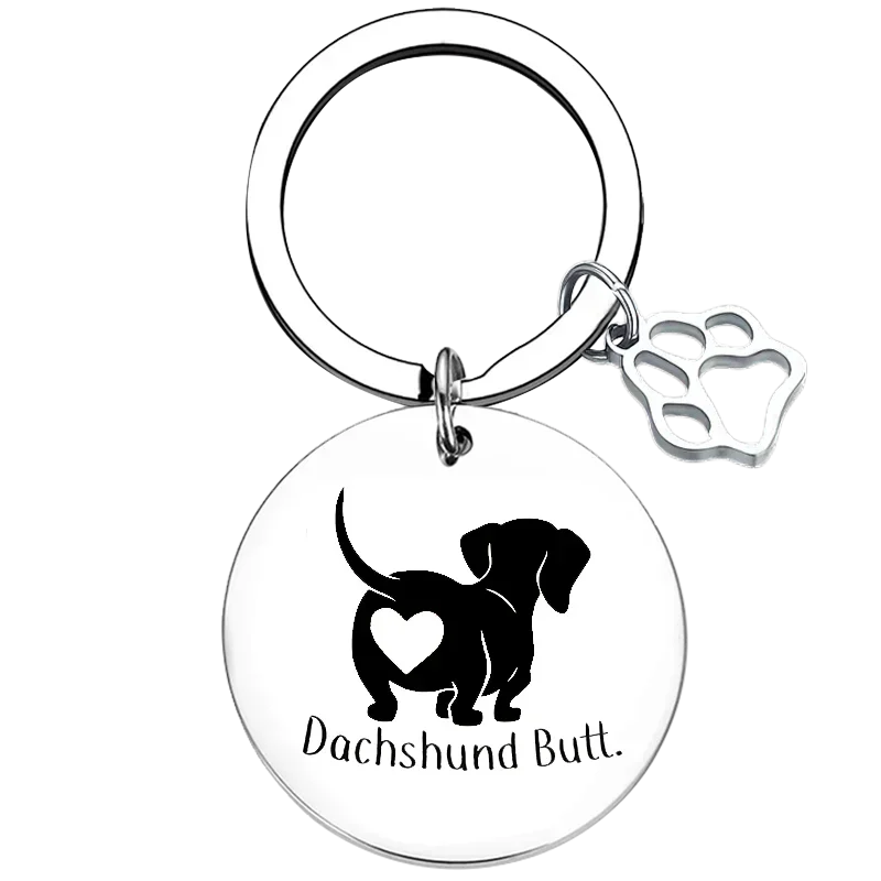 Hot Guess What Dachshund Butt Funny Dog Keychain Dachshund Key Rings Wiener Dog Lovers gift Girls, Friends, Daughters gift