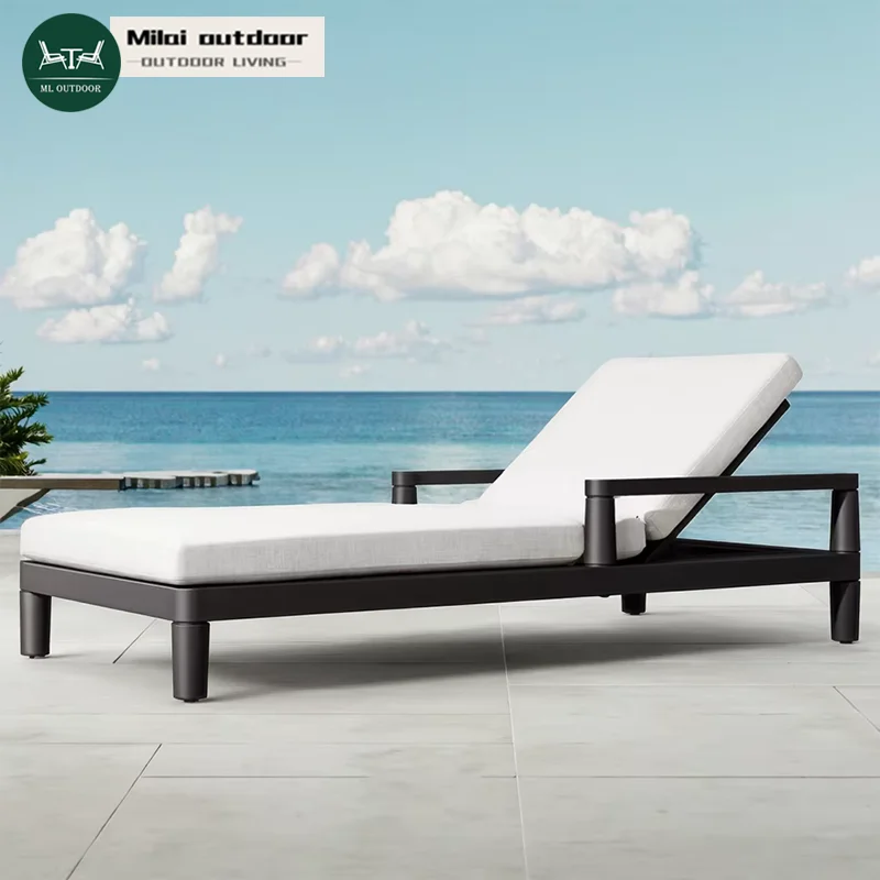 

New Arrival Outdoor Aluminum Garden Lounger Chair Outdoor Swimming Pool Sunshine Beach Lying Bed
