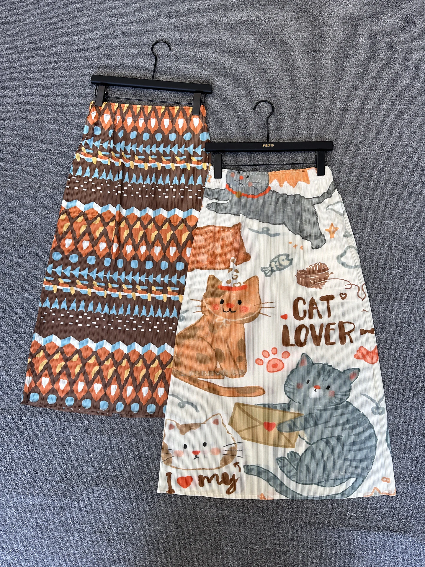 

High Waist Print Midi Skirt Women's Elastic Waist Half-length Skirt Versatile Casual Breathable Polyester Fiber Skirt