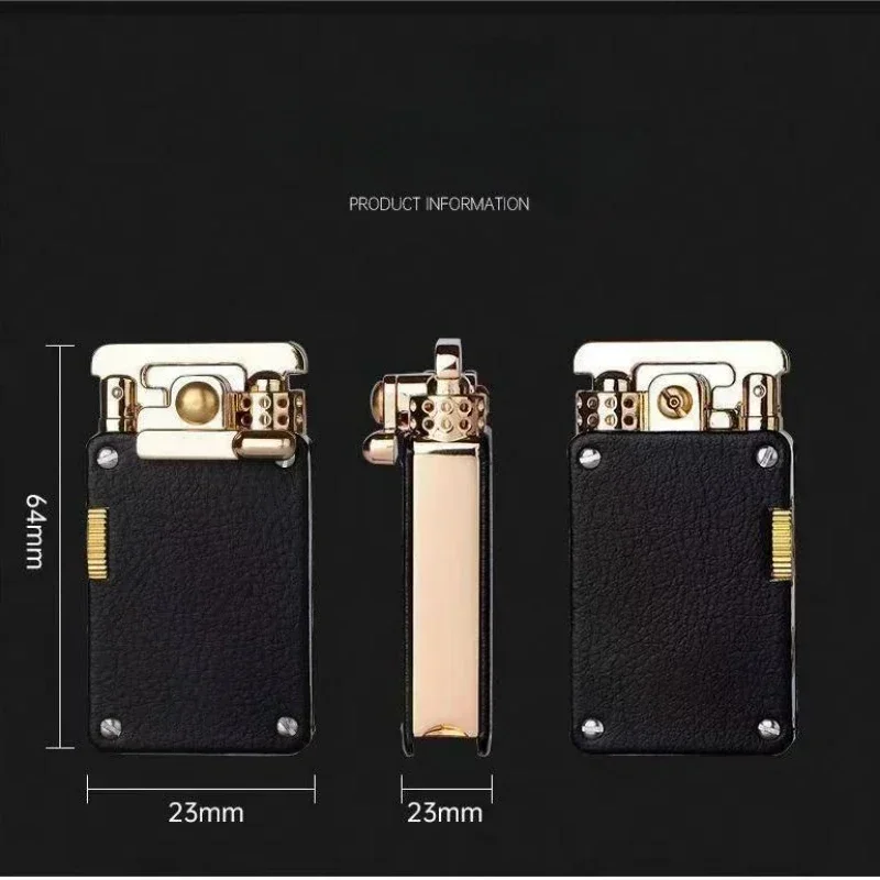 CHIEF Creative Flint Warehouse Retro Windproof Lighter Metal Leather Rocker Kerosene Lighter High-end Smoking Gadget