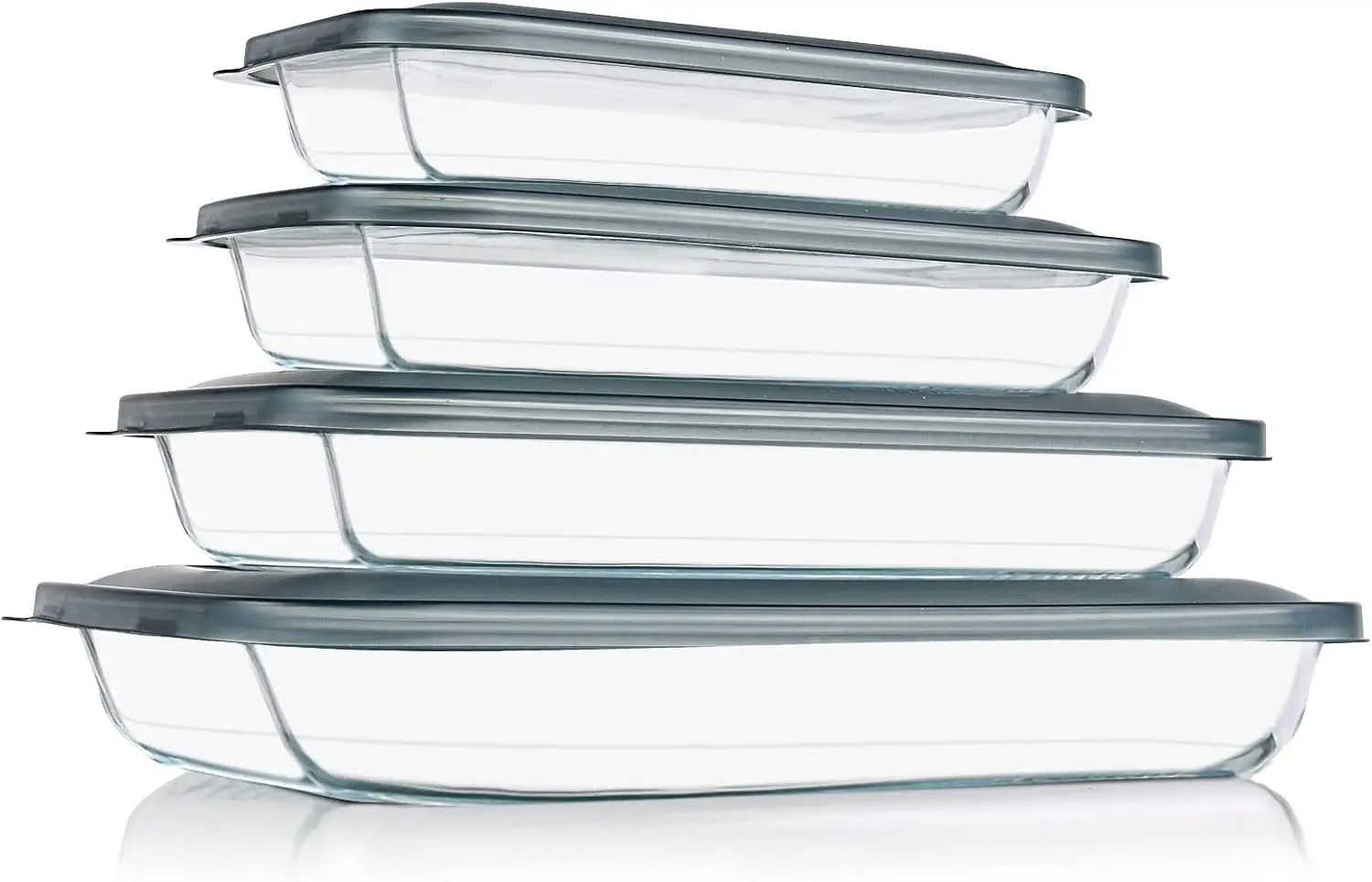 

8 Pieces Glass Baking Dish with Lids Rectangular Glass Baking Pan Bakeware Set with Lids, Baking Pans for Lasagna, Leftov