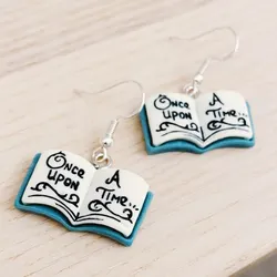 Novelty Colorful Storybook Dangle Earrings 4 Style Imitation Resin Book Pendant Handmade Movie Jewelry Fairy Tale Earrings