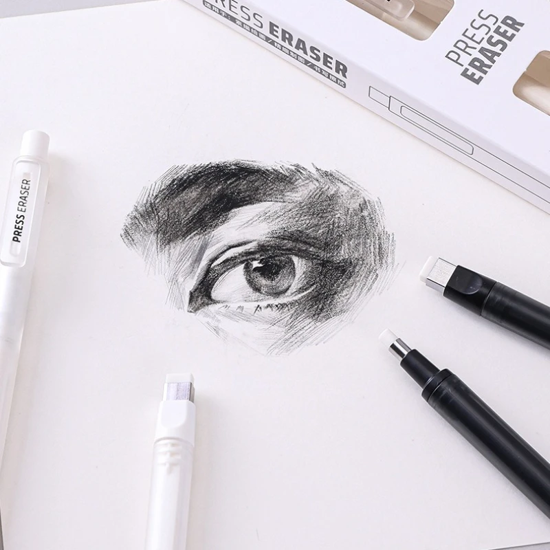 Push Type Eraser Pen Precise Wiping Crumb-free Not Easy Dirty Hands  for Sketchin High-gloss Engineering Drawing Handbook