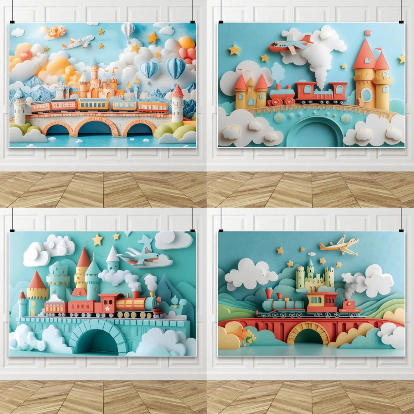 الأزرق قطار الطائرة خلفية التصوير الفوتوغرافي قوس جسر القلعة منطاد الهواء الساخن الغيوم نجوم خلفية صور الدعائم