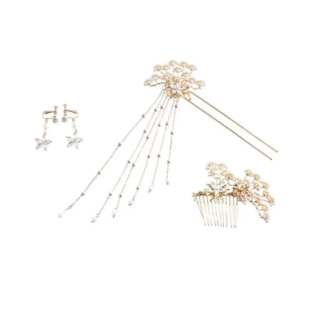 

Xiuhe Women Fashion Antique Earrings Set Chinese Jewelry Pearl Hairpin Headdress Hair Comb Hair Stick