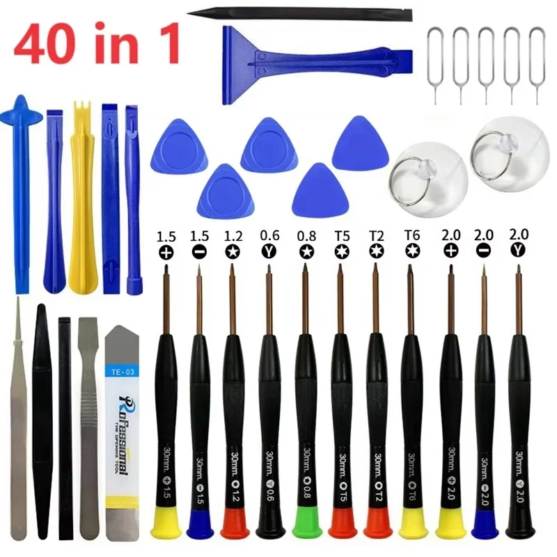 40 In 1 Mobile Phone Repair Tools Set Multifunction Screwdriver Phone Disassembly Repair Kit For iPhone Huawei Oppo Vivo Laptop