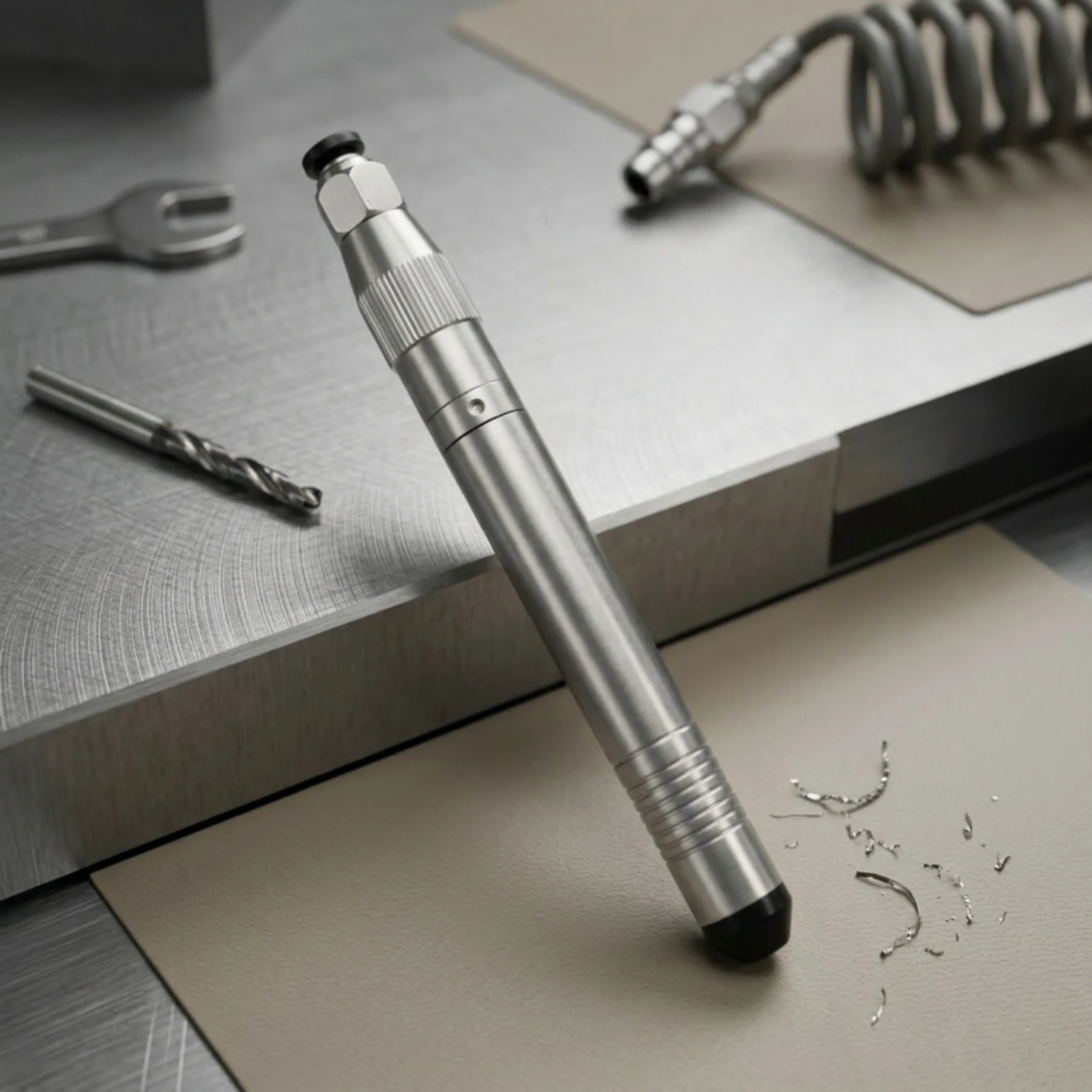 Sanding Pen Stainless Steel Air Sanding Pen Air Sander Handheld Pneumatic Sander Knurled for Jewelers, Jewelry Polishing
