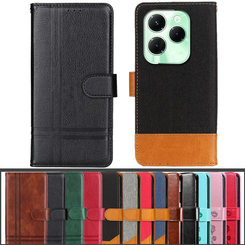 For Infinix Hot 40 Pro Case Flip Wallet Book Cover For Coque For Infinix Hot40 Pro Infinix Hot40Pro Leather Case Fundas