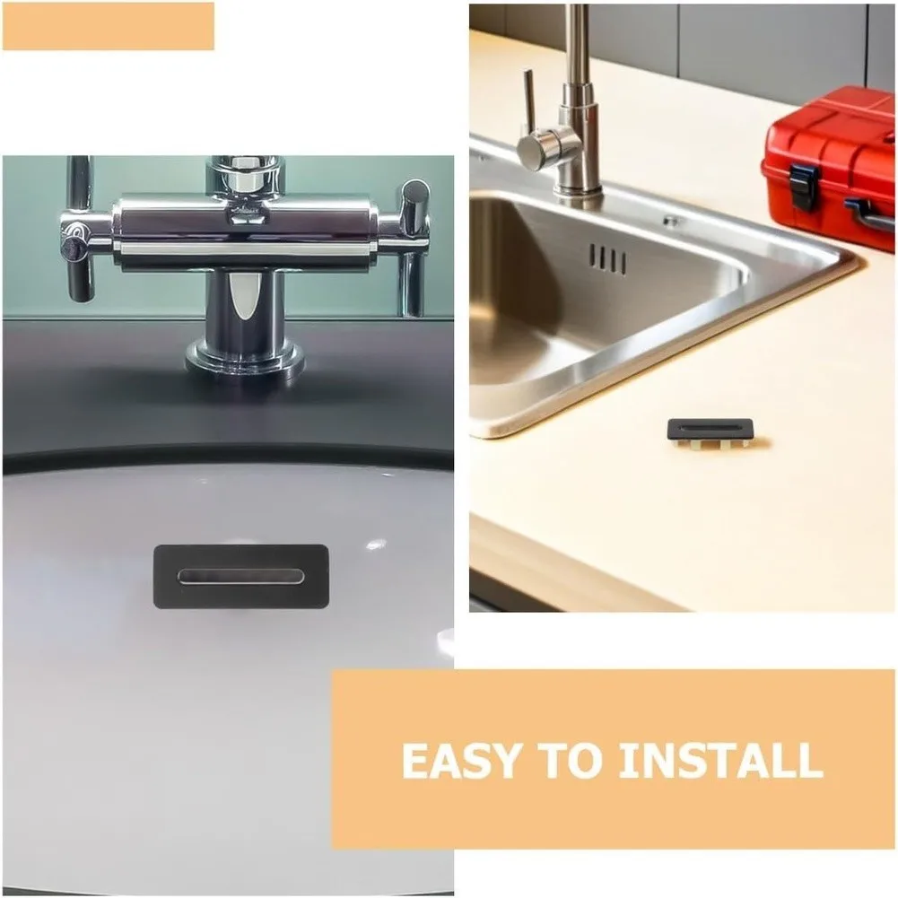 Brass Overflow Covers Set of 2 for Rectangular For Basin Sinks Fits Standard Overflow Drain Openings in Household Sinks