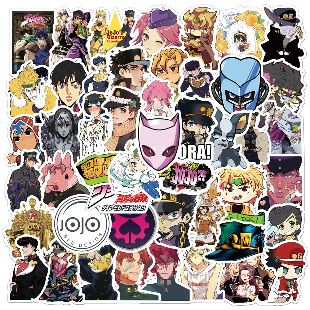 

50pcs JoJo's Bizarre Adventure Series Graffiti Stickers Suitable for Helmets Desktop Wall Decoration DIY Sticker Pack Wholesale