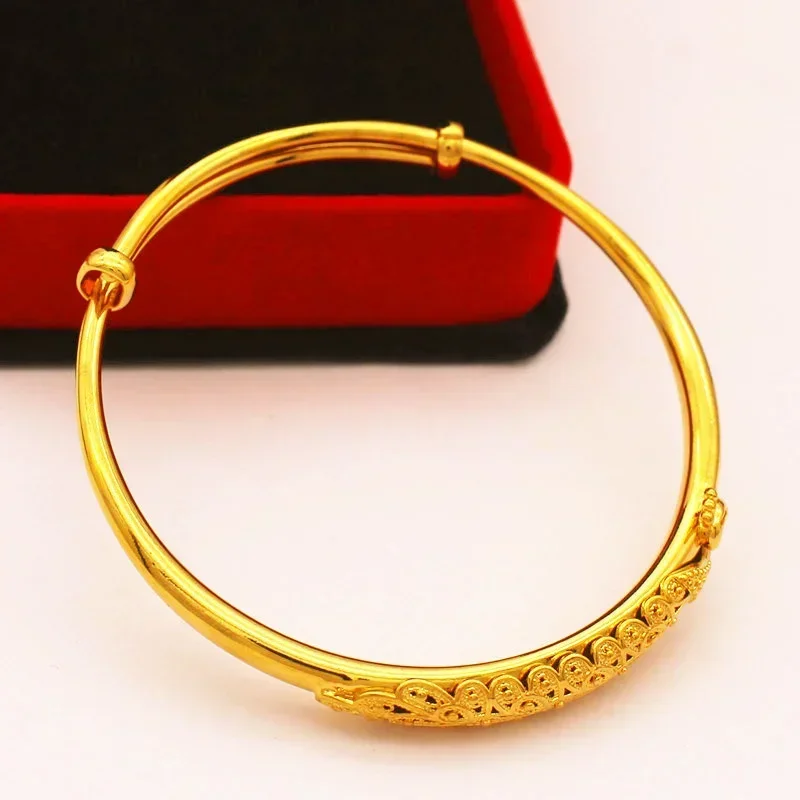 New Vietnam Sand Gold Peacock Bracelet Copper Gold Plated Steel Seal Jewelry Long-term No Falling Imitation Gold Jewelry