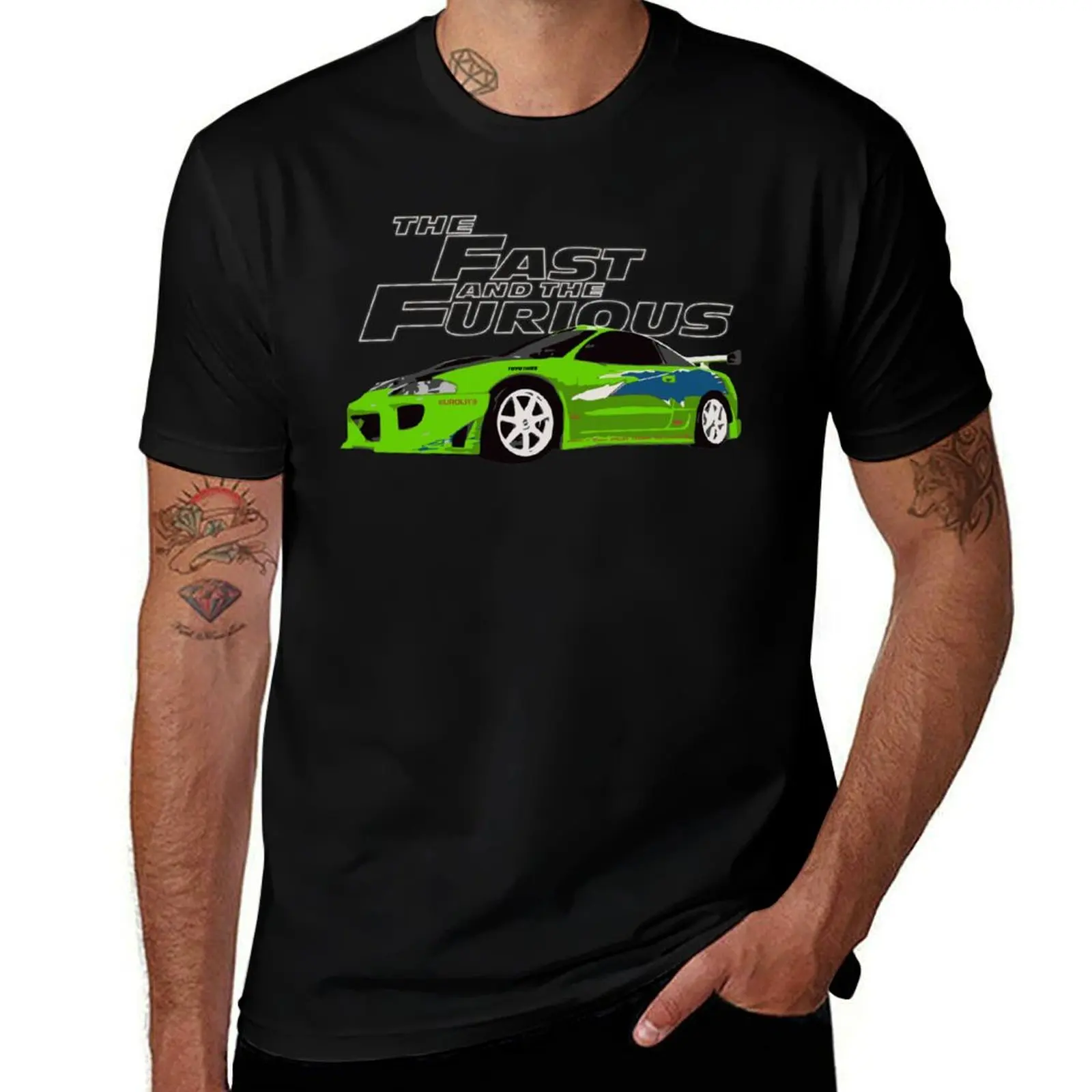 

Mitsubishi eclipse DSM kawasaki green T-Shirt Anime t-shirt oversized t shirt plain plus size clothes mens clothing