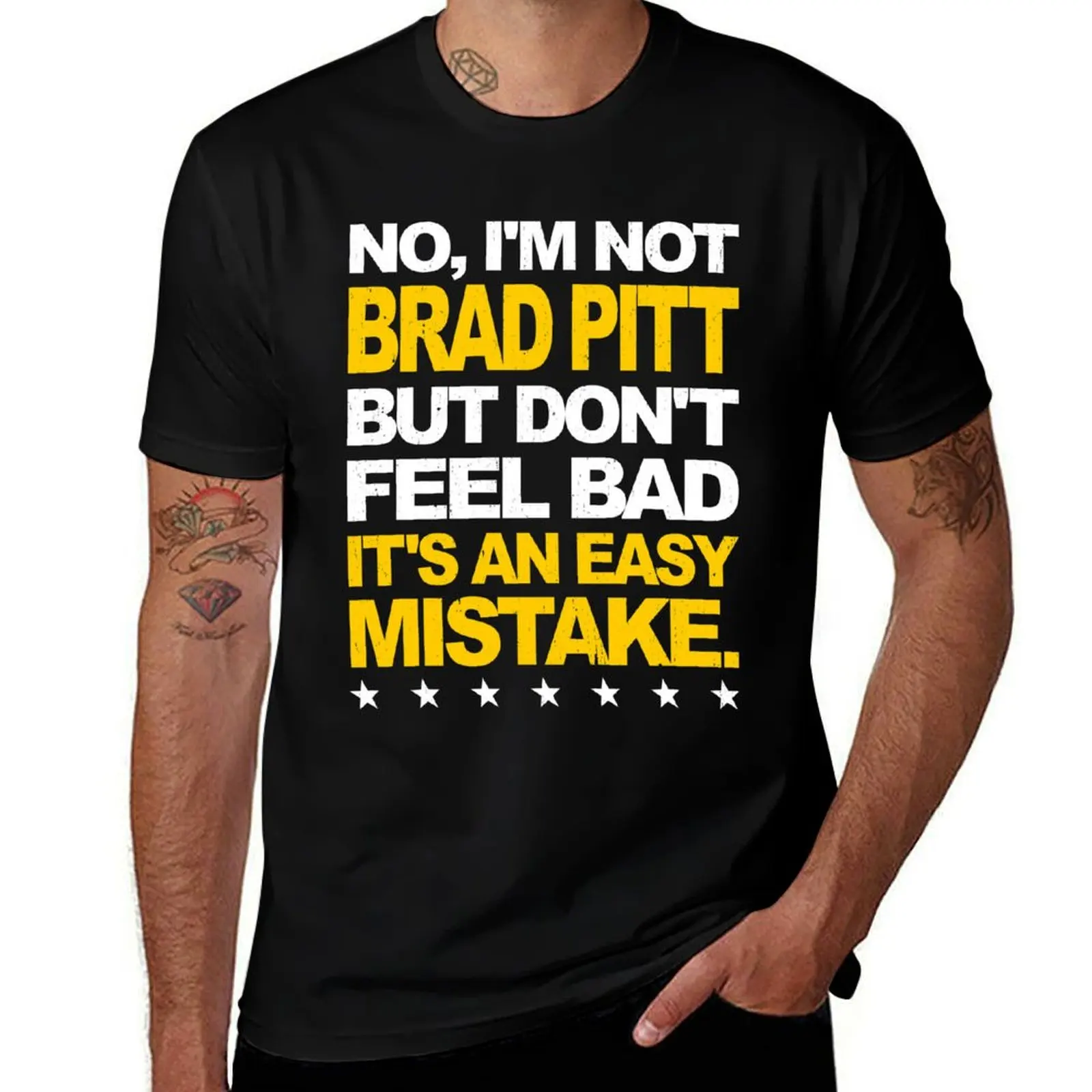 I'm Not Brad Pitt... T-Shirt Basic Short Sleeve Cotton Blend T-Shirt
