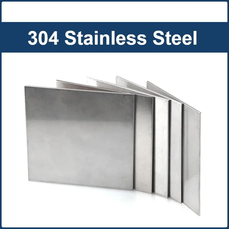 Square Sheet Plate A2 304 Stainless Steel Thickness 0.8/1/1.5/2/3/4mm Flat Brushed Metal Polished Plate 100x100 150x150 200x200